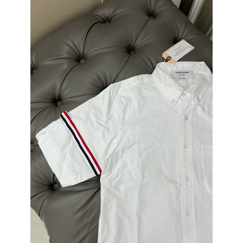 ⚡️[Hight Quality] Áo Sơ Mi Th.om Nam Nữ Ngắn Tay Vải Oxford - Điểm Nhấn Viền Tay Cao Cấp - TB Qccc Hottrend Full Túi Tag