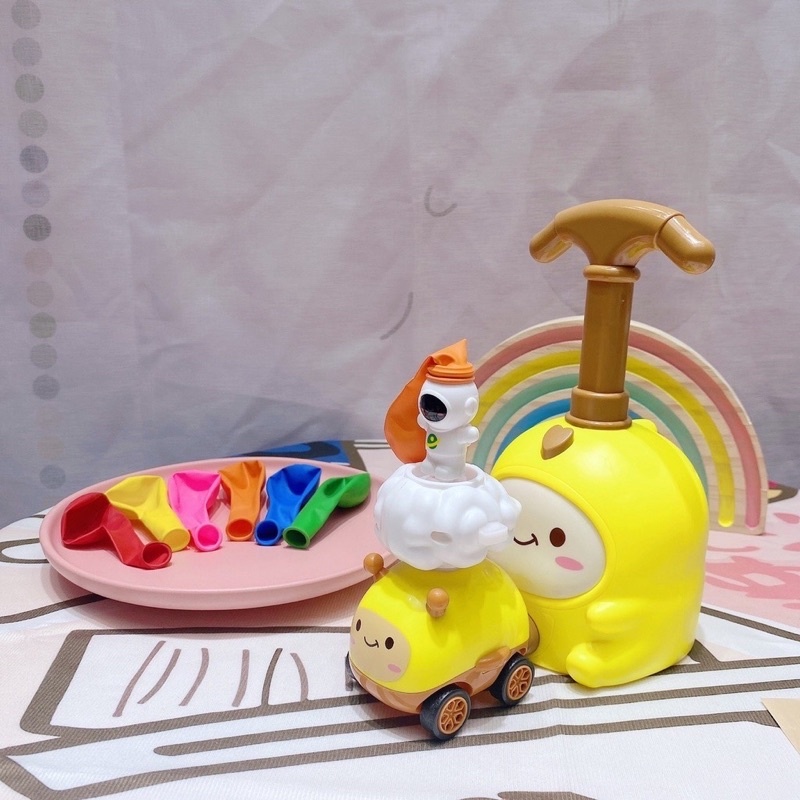 Đồ Chơi Xe Đua Bơm Bóng  Kèm Bong Bóng Hình Dáng Siêu Ngộ Nghĩnh Xe Đua Phi Hành Gia Bay - PUPU HOUSE