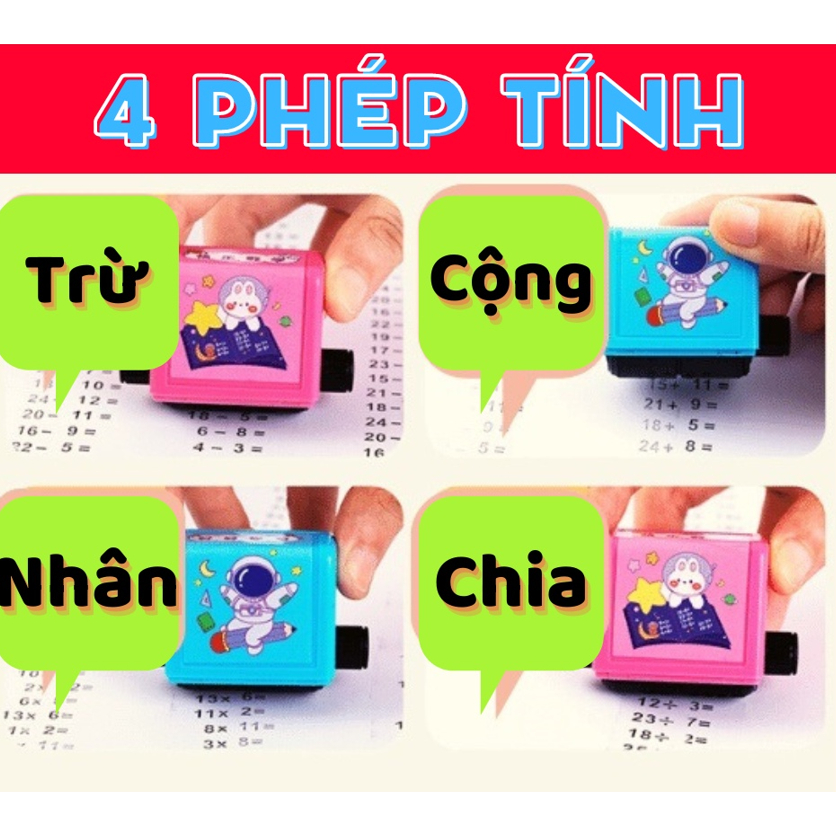 Máy Tạo Phép Tính Cộng Trừ Nhân Chia mini đơn giản ngẫu nhiên cho bé - Con lăn phép toán - PUPU HOUSE