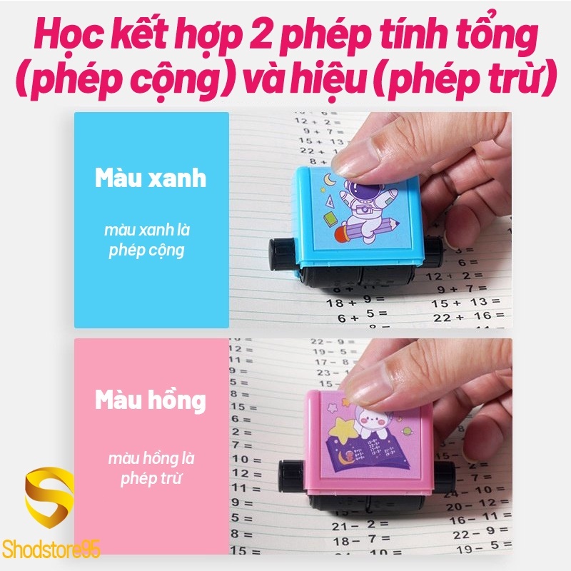 Máy Tạo Phép Tính Cộng Trừ Nhân Chia mini đơn giản ngẫu nhiên cho bé - Con lăn phép toán - PUPU HOUSE