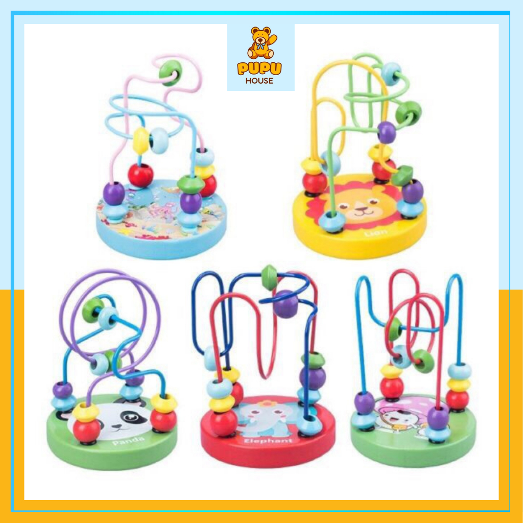 Luồn Hạt Mini Cho Bé Bằng Gỗ Cho Bé - Đồ Chơi  PUPU HOUSE