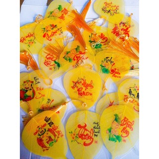 Lá bồ đề chữ nhiều màu binh an