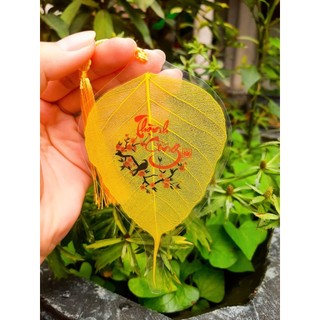 Lá bồ đề chữ nhiều màu binh an