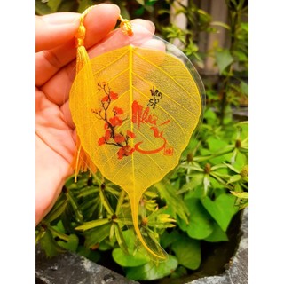 Lá bồ đề chữ nhiều màu binh an