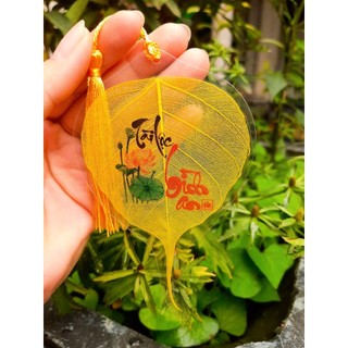 Lá bồ đề chữ nhiều màu binh an