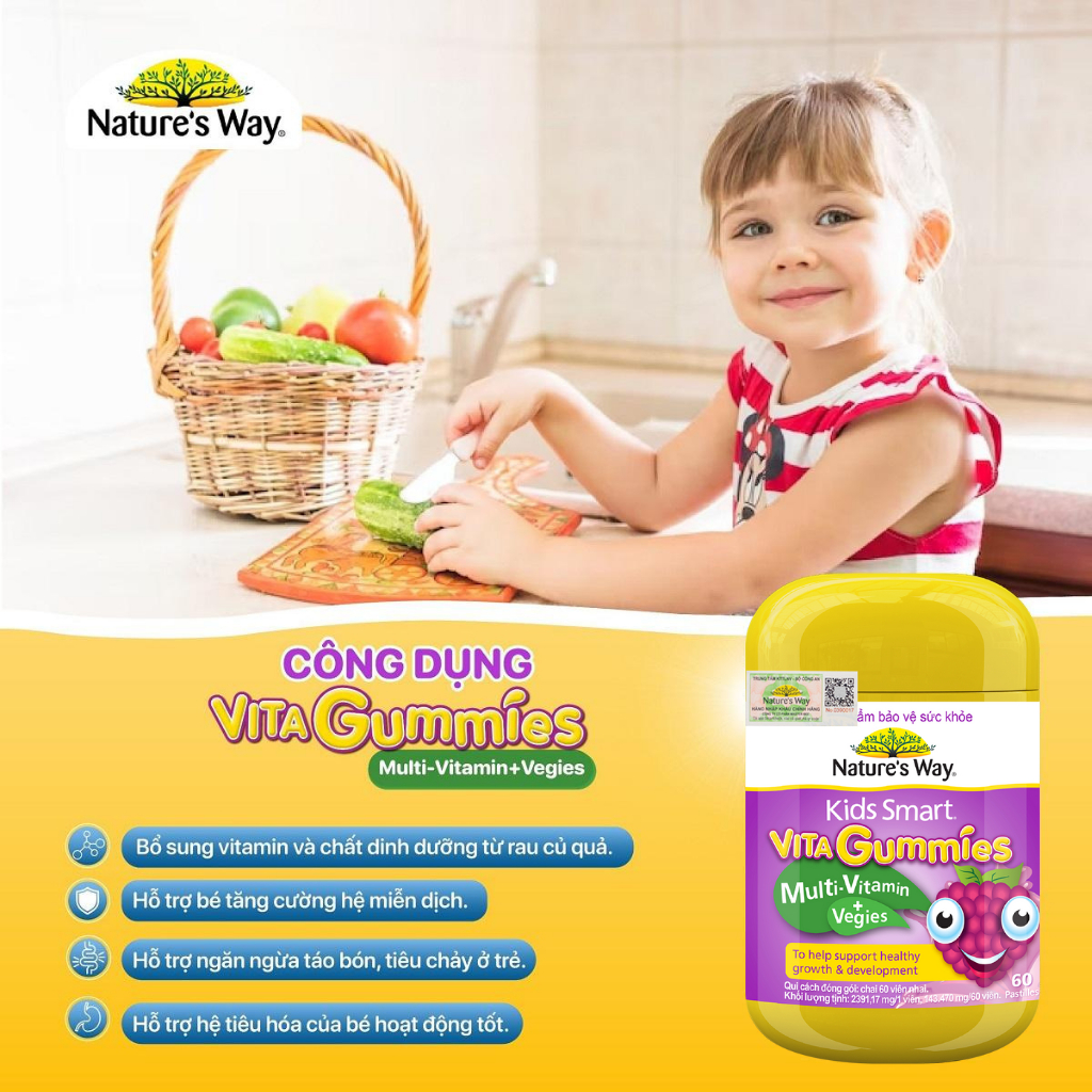 Ảnh Kẹo Dẻo Vi Chất Nature's Way Vita Gummies Chính Hãng Từ Úc Bổ Sung Vitamin Và Khoáng Chất Cho Bé 3