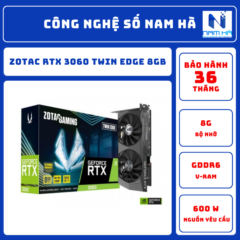Tarjeta Grafica Tarjeta Gráfica Zotac Gaming GeForce RTX 3060 Twin Edge OC  12GB GDDR6, HDMI 3xDP Ideal Para Gaming Rx 9060 Xt - Main Image