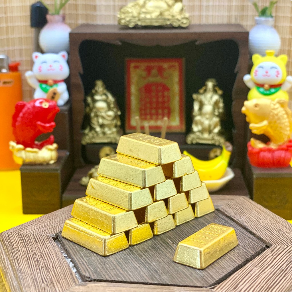 Thỏi Vàng mini Phong Thủy Thần Tài - Tài Lộc May Mắn Quà tặng Đồ trang ...
