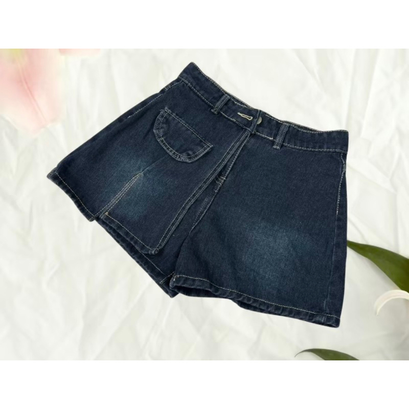 Quần short jeans nữ cạp cao rách lai, quần sooc bò xẻ vạt trước siêu hót