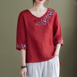 Áo trung niên 5 thanh lịch chất đũi xước cao cấp.   R4