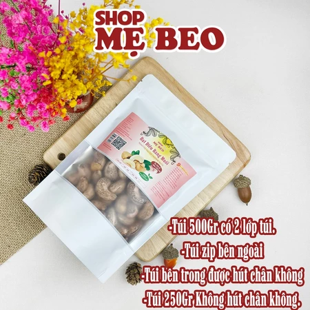 500Gr Hạt Điều Rang Muối Nguyên Hạt Túi Zip Shop Mẹ Beo