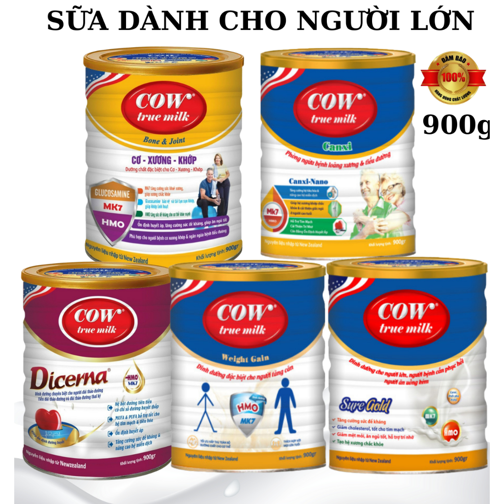 Sữa bột Cow true milk 900g dành cho người lớn - Cơ xương khớp, tiểu ...