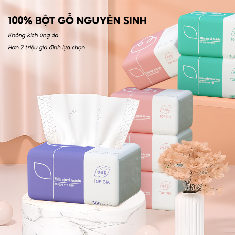 Giấy ăn rút Top Gia, thùng 30 gói/16 gói 4 lớp cao cấp tiện lợi ...