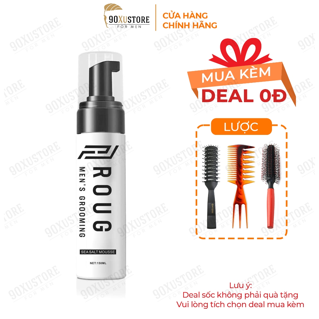 Bọt tạo kiểu tóc nam Roug Sea Salt Mousse 150ml , dưỡng và bảo vệ tóc ...
