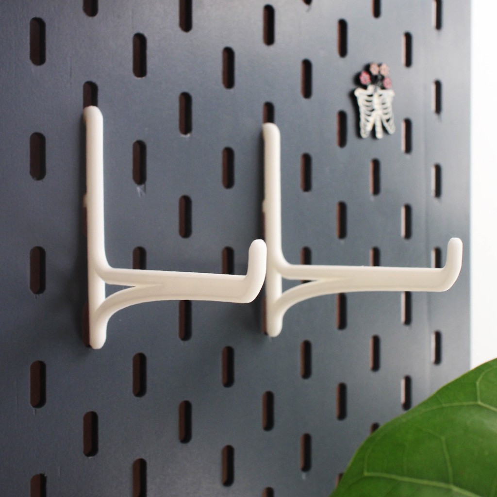 Bộ 2 móc chữ L kim loại cho bảng Pegboard Lỗ Dọc | Phụ Kiện Pegboard Đa Năng