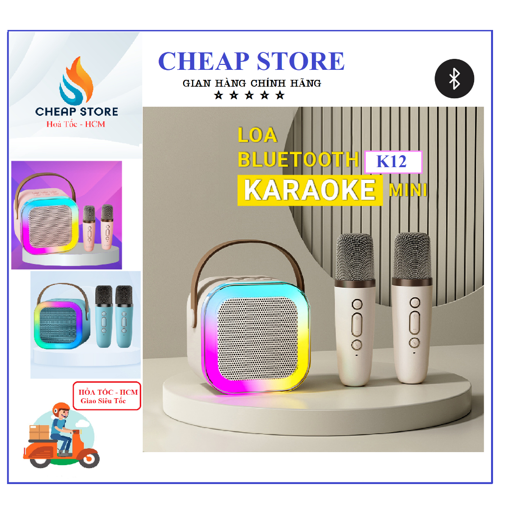 Loa Bluetooth K12 Kèm 2 Míc, Âm Thanh Bass Cực Hay (Tặng Kèm Sticker ...