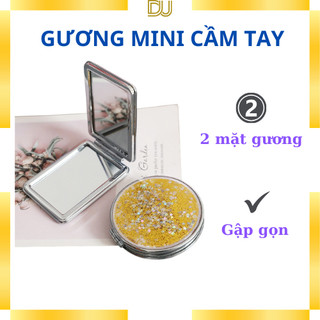 Gương mini cầm tay 2 mặt cute gấp gọn bỏ túi tiện dụng