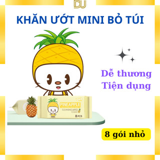 Khăn ướt mini bỏ túi dễ thương tiện dụng 8 gói nhỏ