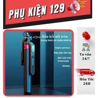 Gậy chụp hình Selfie P180/P185 có tay quay video xoay 360 độ 1.8m hàng hãng 4 chân siêu chắc chắn quay livetream tiktok