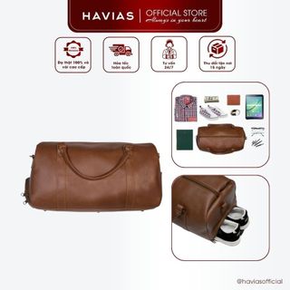 FIT HAVIAS túi xách Gym & Travel có ngăn chứa rộng rãi da bò Nappa thật 100%
