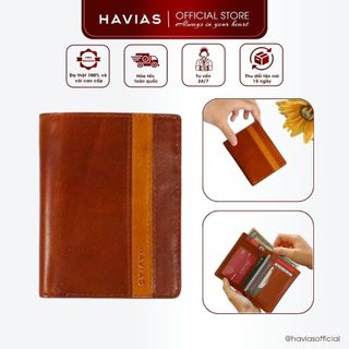 Ví Da HAVIAS Da Bò Veg nhập khẩu 100% dáng đứng gập đôi ví da nam nữ unisex Modern Minimalist nhỏ gọn VERZIP2