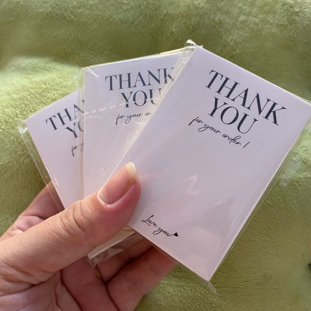 50 Tem Decal Dán Hộp Carton, Tem Thank You Dán Niêm Phong Hộp - Thank You For Your Order - Trắng Sang Trọng