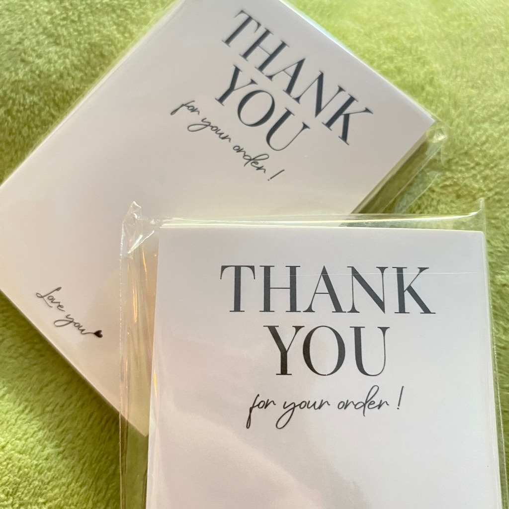 50 Tem Decal Dán Hộp Carton, Tem Thank You Dán Niêm Phong Hộp - Thank You For Your Order - Trắng Sang Trọng