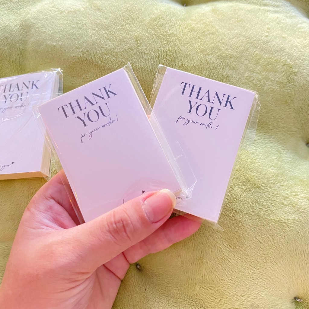 50 Tem Decal Dán Hộp Carton, Tem Thank You Dán Niêm Phong Hộp - Thank You For Your Order - Trắng Sang Trọng