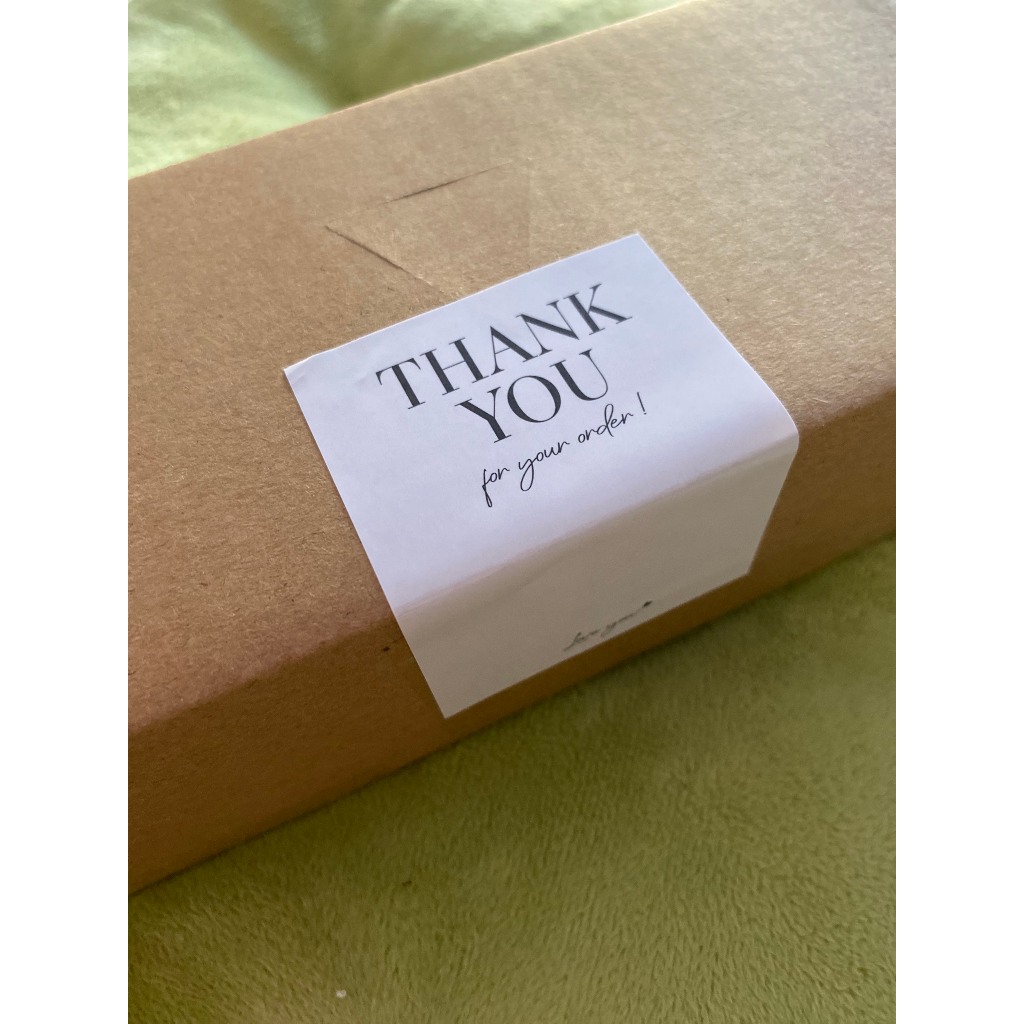 50 Tem Decal Dán Hộp Carton, Tem Thank You Dán Niêm Phong Hộp - Thank You For Your Order - Trắng Sang Trọng
