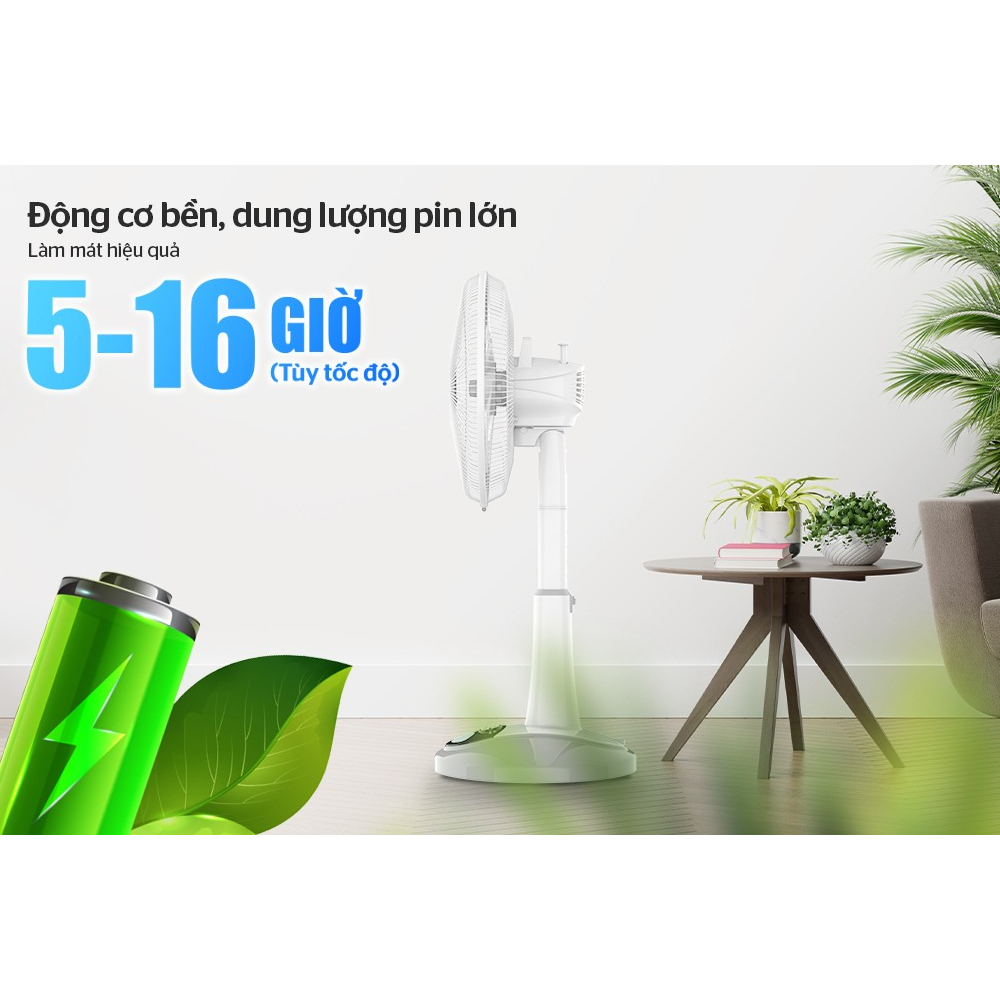 Quạt Tích Điện Sunhouse SHD7223 SHD7228 SHD7116 - 9 tốc độ gió, đáp ứng mọi nhu cầu - Quay đảo chiều, gió tản đều - ảnh 4