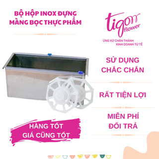 HỘP INOX (33,5x15x15cm) ĐỰNG MÀNG BỌC THỰC PHẨM DÙNG CHO LÕI DÀI 31,5CM (Ko kèm màng bọc) (ĐƯỢC ĐỒNG KIỂM)
