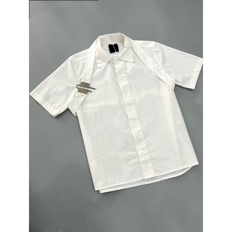 ⚡️[Hight Quality] Áo Sơ Mi G.V C Black And White Logo - Điểm Nhấn Dây Cài Tháo Rời Cao Cấp - Qccc Hottrend
