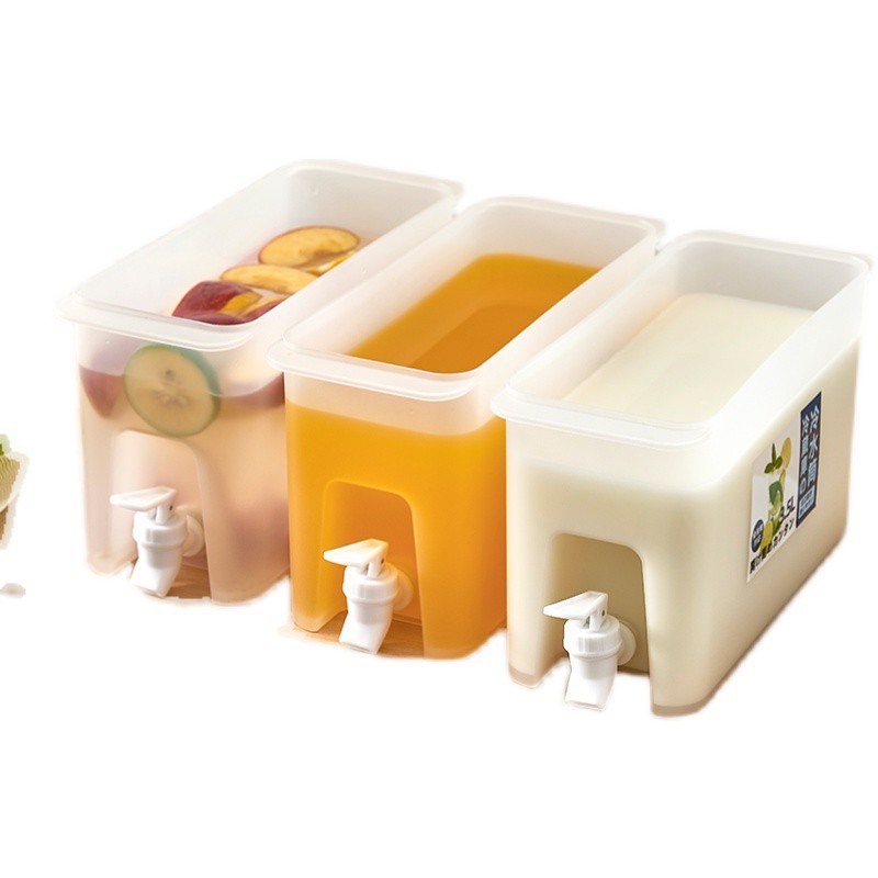 Bình đựng nước trà, nước trái cây, nước ép.. bằng nhựa dung tích 3,5L có vòi dễ dàng lấy nước-Bình nước làm mát tủ lạnh.