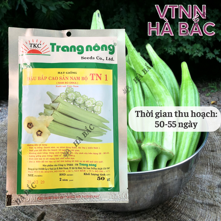 Đậu Bắp Cao Sản Nam bộ TN1 Trang Nông (50gram), hạt giống nảy mầm tốt, năng suất cao, trông quanh năm - Hạt giống Hà Bắc
