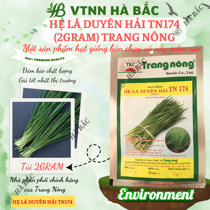 Hẹ Lá Duyên Hải TN174 Trang Nông (2gram), hạt giống nảy mầm tốt, năng suất cao, trông quanh năm - Hạt giống Hà Bắc