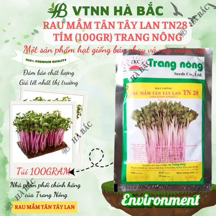 Rau Mầm Tân Tây Lan TN28 - TÍM Trang Nông (100gr), hạt giống nảy mầm ...