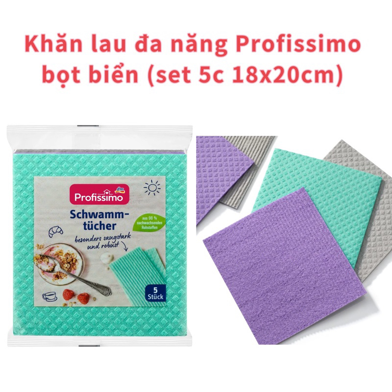 (mẫu mới)🇩🇪KHĂN LAU ĐA NĂNG BỌT BIỂN PROFISSIMO