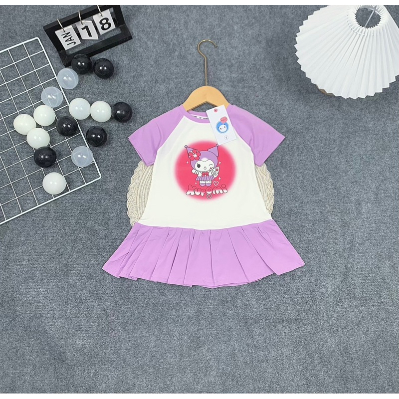 DL24 Váy cho bé Diệu Linh shop kids - váy cho bé gái thun cotton in hình 3D siêu xinh thoáng mát cho bé đi học đi chơi