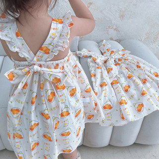 Váy bé gái hai dây cánh tiên nơ lưng cực xinh cho bé gái 1-7 tuổi (9-26kg) N0115