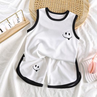 05- Bộ ba lỗ mặt cười cotton cho bé , bộ ba lỗ mặc hè mát lạnh co dãn cho bé trai bé trai bé gái
