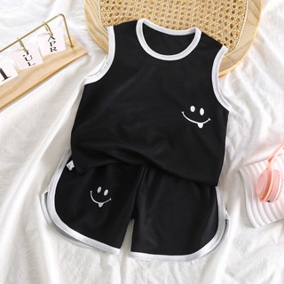 05- Bộ ba lỗ mặt cười cotton cho bé , bộ ba lỗ mặc hè mát lạnh co dãn cho bé trai bé trai bé gái