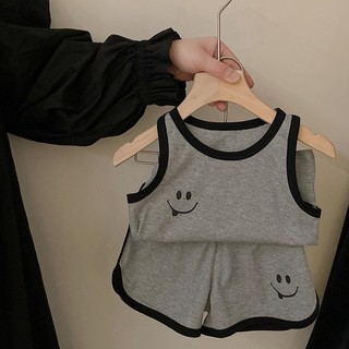 05- Bộ ba lỗ mặt cười cotton cho bé , bộ ba lỗ mặc hè mát lạnh co dãn cho bé trai bé trai bé gái