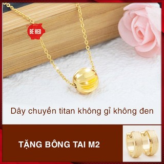 Tặng bông tai Dây chuyền nữ, dây chuyền titan trái châu không đen BHDC233