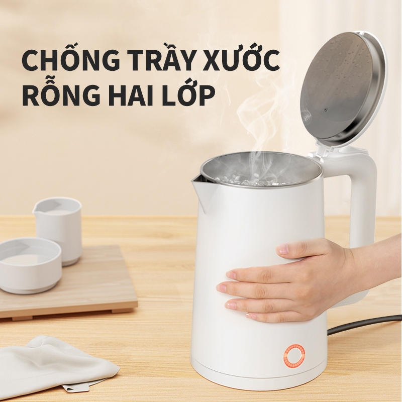 ICON Ấm Đun Nước Điện 2.3L Lòng Inox 304 - Đun Sôi Nhanh, Thiết Kế Đẹp, An Toàn & Tiện Lợi