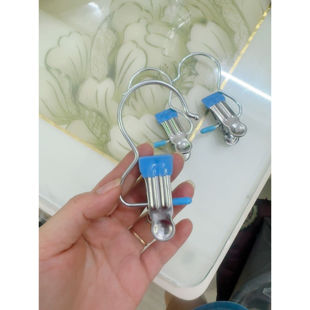 Combo 5Móc kẹp đơn dùng để kẹp cố định quần áo, tất-Móc 1 kẹp đa năng bằng thép k gỉ treo quần áo gọn gàng