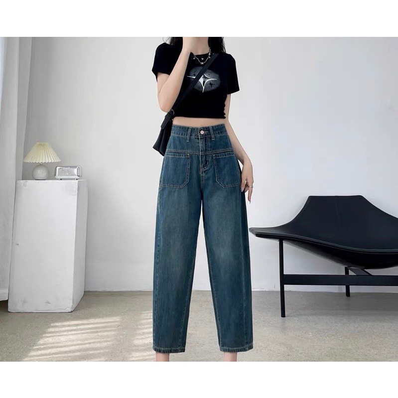 Quần Dài Bigsize Nữ Phong Cách Đơn Giãn ,Quần Dài Baggy Kiểu Dài Lưng Cao Dễ Phối Đồ J8