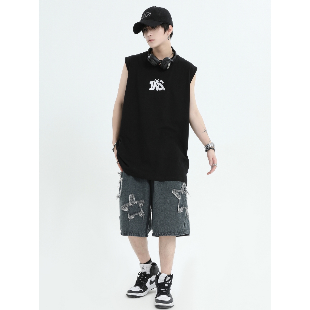 Áo Ba Lỗ Unisex Tank Top In Họa Tiết INS-STAR REDLABEL Áo Ba Lỗ Sát Nách Nam Nữ Cotton Cá Tính TT32