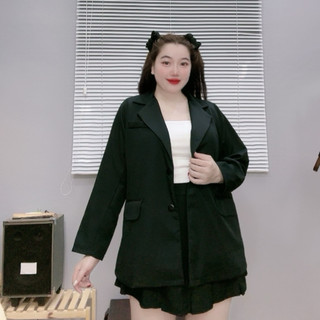 Áo blazer bigsize nữ tay dài 2 lớp dày dặn có túi vải cottton lạnh thời trang công sở SM151