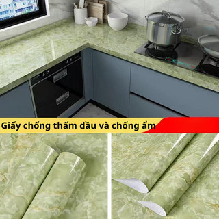 Cuộn 10M Decal tráng nhôm dán tường vân đá giấy dán bếp dán bàn tủ chống nước khổ rộng 60cm chống nước và chịu nhiệt cao