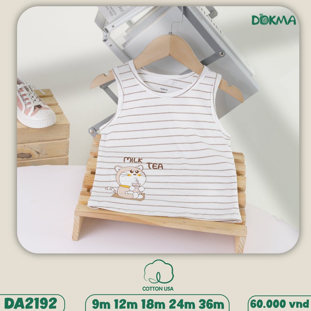 (8-13kg, 6-36M) Áo Ba Lỗ Dokma Thoáng Mát Bé Trai, Bé Gái DA2192 DA2875